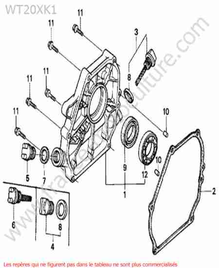 HONDA - WT20-2 : Carter moteur