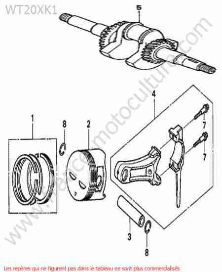 HONDA - WT20-2 : Vilebrequin- / piston