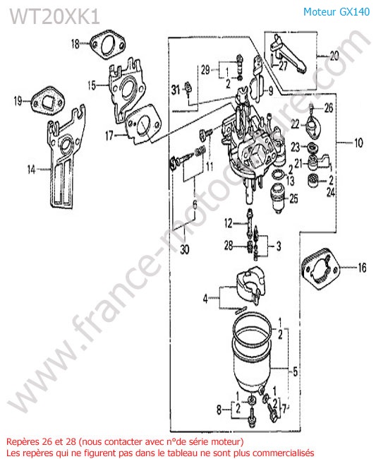 Carburateur HONDA WT20-2