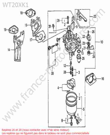 HONDA - WT20-2 : Carburateur
