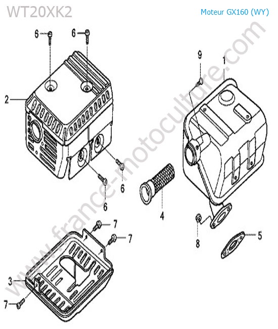 Silencieux HONDA WT20-3