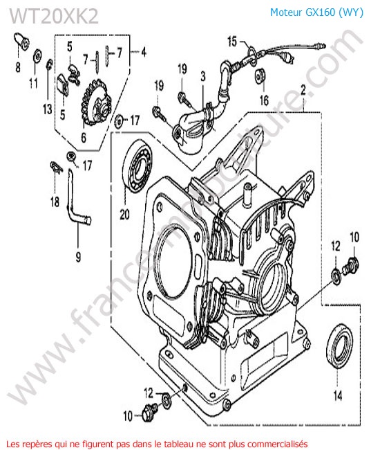 Bloc moteur HONDA WT20-3