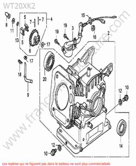 HONDA - WT20-3 : Bloc moteur