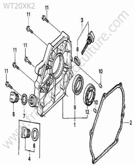 HONDA - WT20-3 : Carter moteur