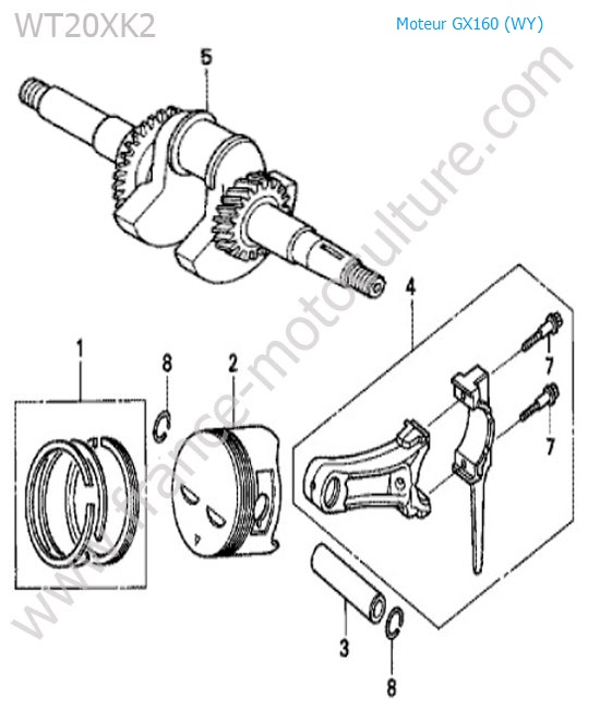 Vilebrequin / piston HONDA WT20-3