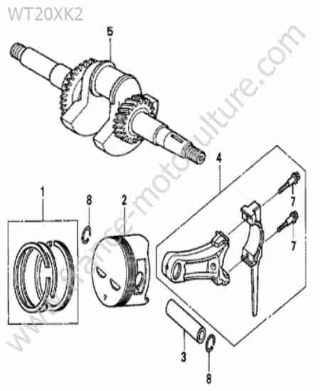 HONDA - WT20-3 : Vilebrequin / piston