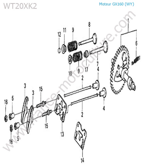 Arbre a cames HONDA WT20-3