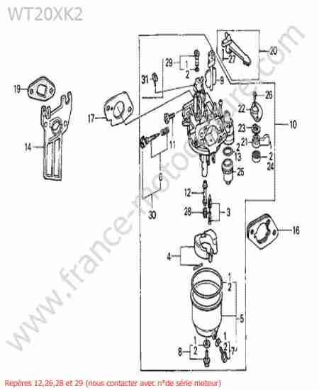 HONDA - WT20-3 : Carburateur