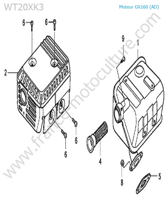 Silencieux HONDA WT20-4