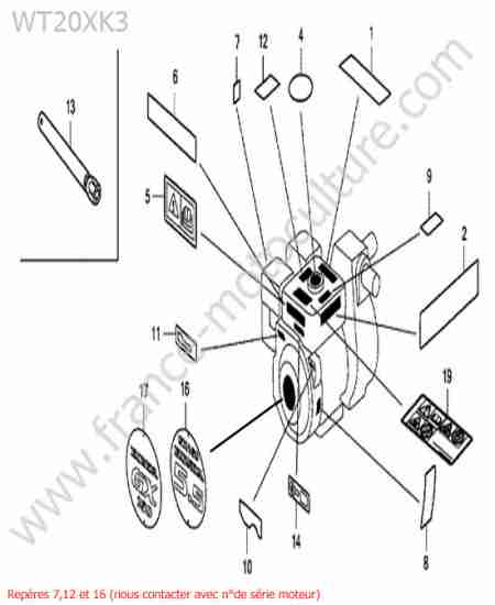 HONDA - WT20-4 : Etiquettes moteur