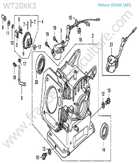Bloc moteur HONDA WT20-4