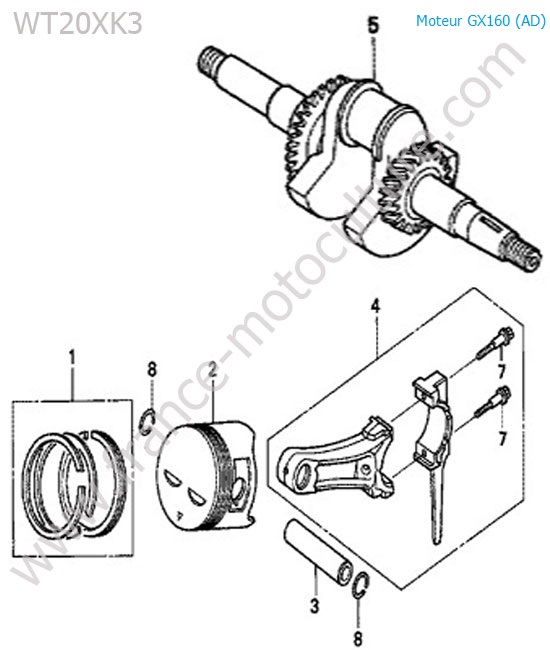 Vilebrequin / piston HONDA WT20-4