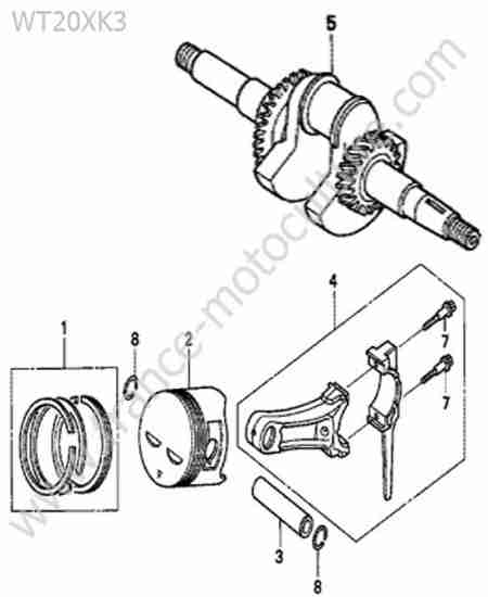 HONDA - WT20-4 : Vilebrequin / piston