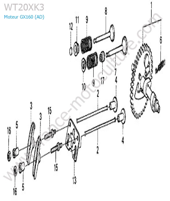 Arbre cames HONDA WT20-4