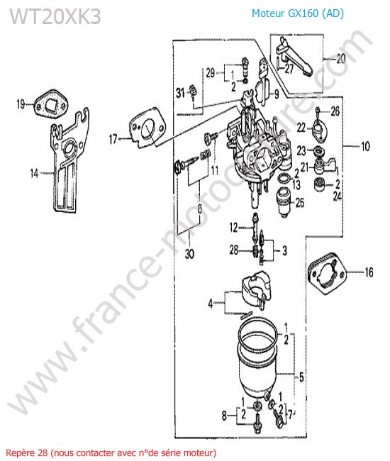 Carburateur HONDA WT20-4
