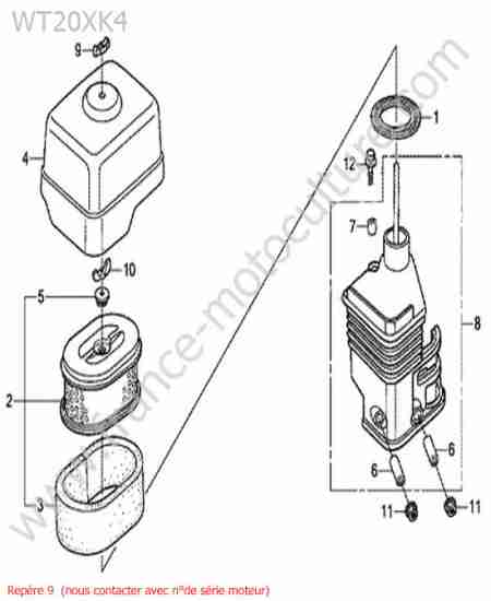 HONDA - WT20-5 : Filtre air
