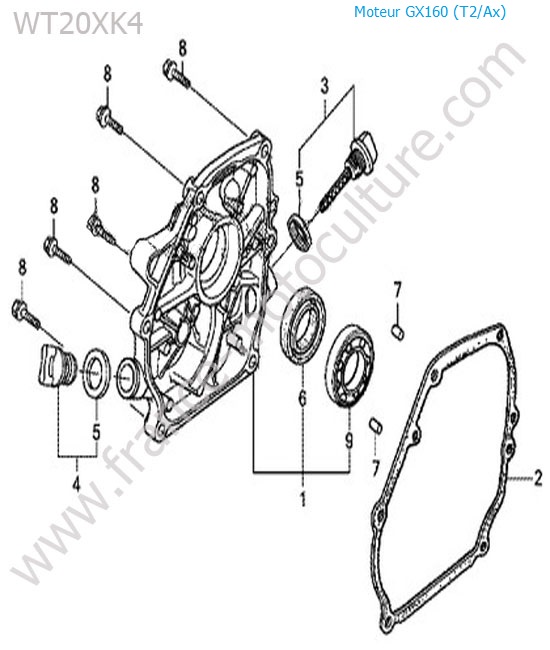 Carter moteur HONDA WT20-5