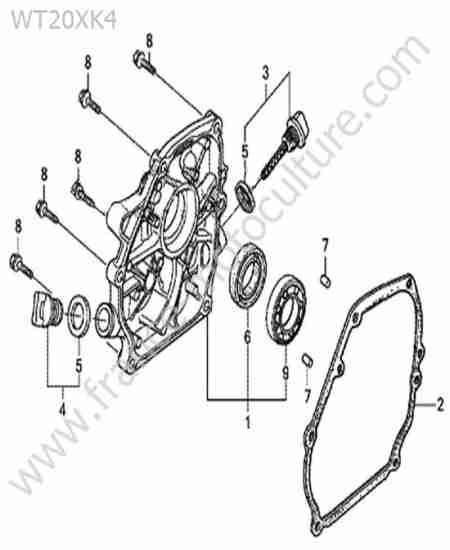 HONDA - WT20-5 : Carter moteur