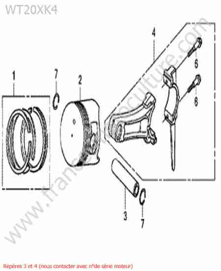 HONDA - WT20-5 : Piston / bielle / segments