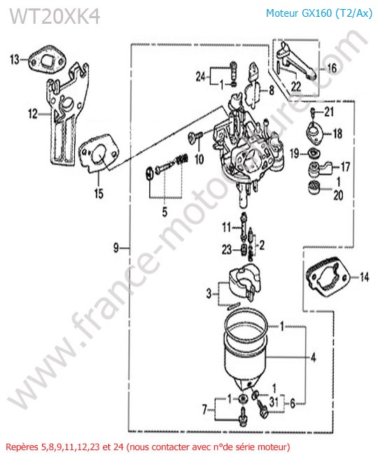 Carburateur HONDA WT20-5