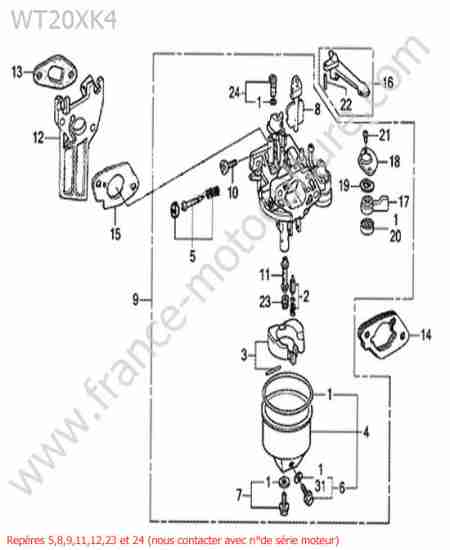 HONDA - WT20-5 : Carburateur
