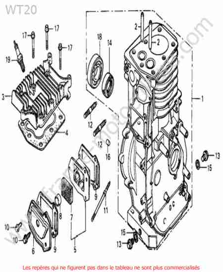 HONDA - WT20 : Bloc moteur / culasse