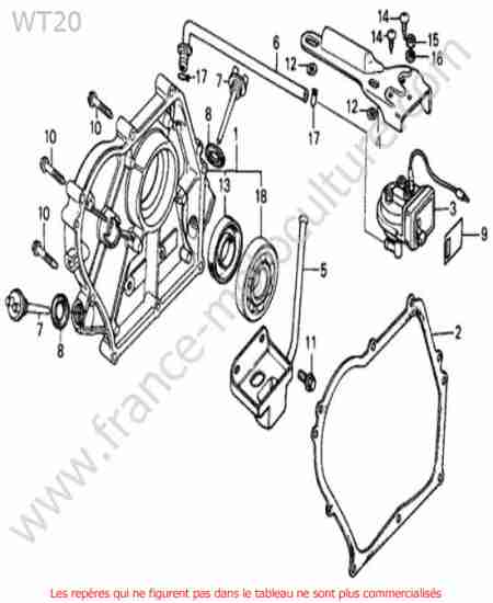 HONDA - WT20 : Carter moteur