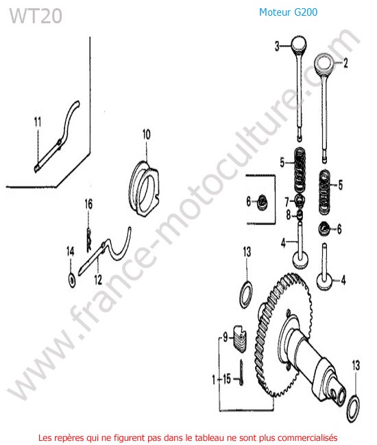 Arbre cames HONDA WT20