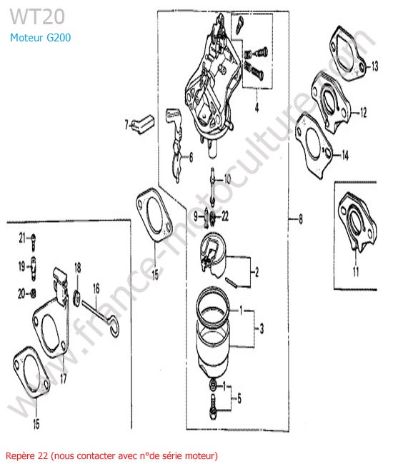 Carburateur HONDA WT20