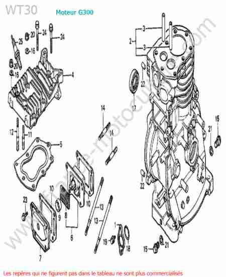 HONDA - WT30 : Cylindre / culasse