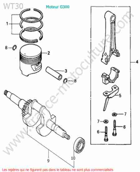 HONDA - WT30 : Vilebrequin / piston