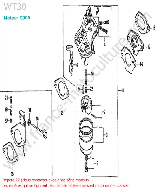 Carburateur HONDA WT30