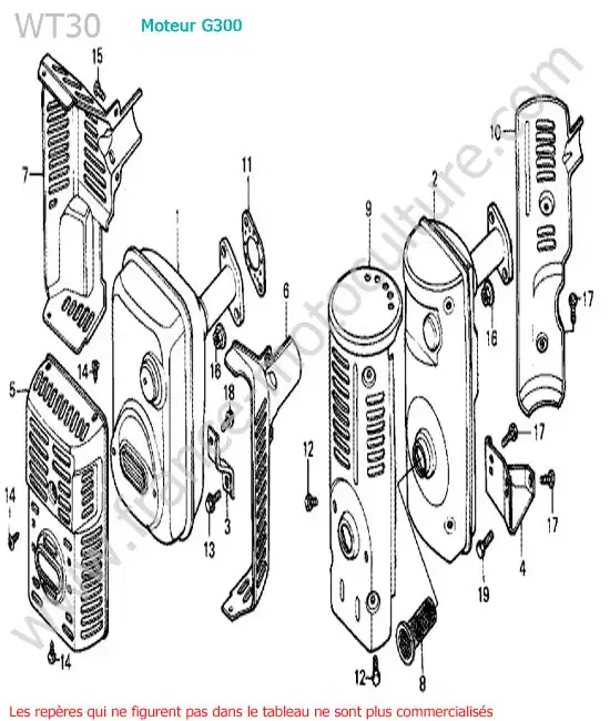 Silencieux HONDA WT30
