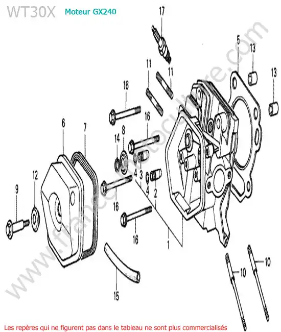 Culasse HONDA WT30X