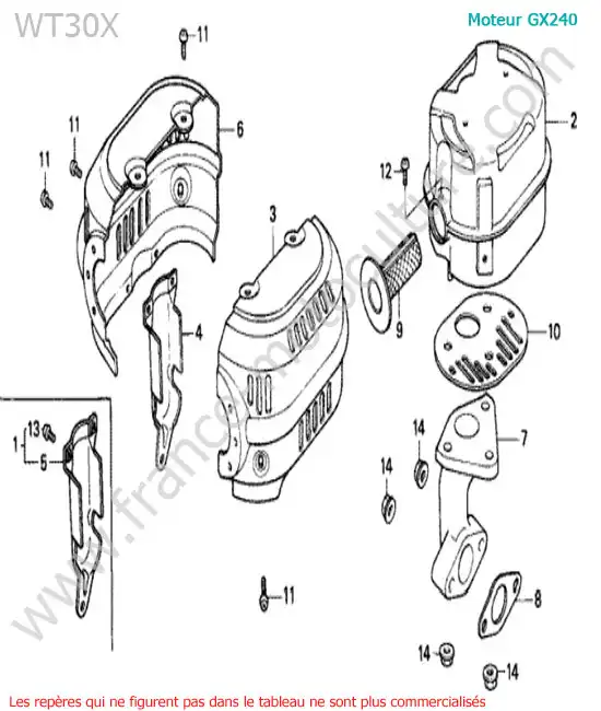Silencieux HONDA WT30X