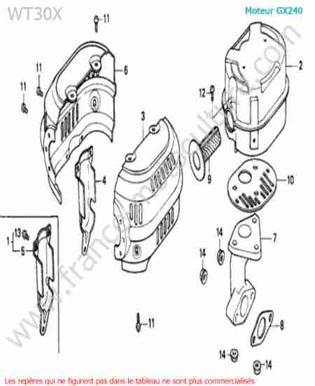HONDA - WT30X : Silencieux