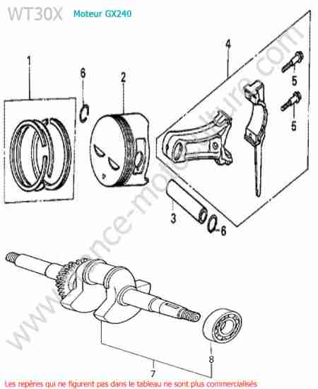 HONDA - WT30X : Piston / vilebrequin