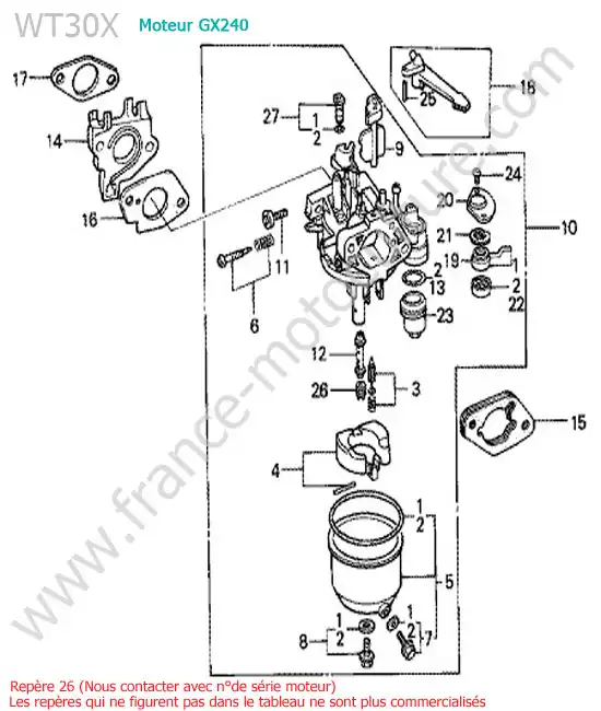 Carburateur HONDA WT30X