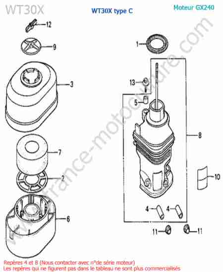HONDA - WT30X : Filtre air rond