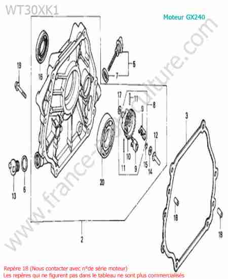 HONDA - WT30XK-1 : Carter moteur