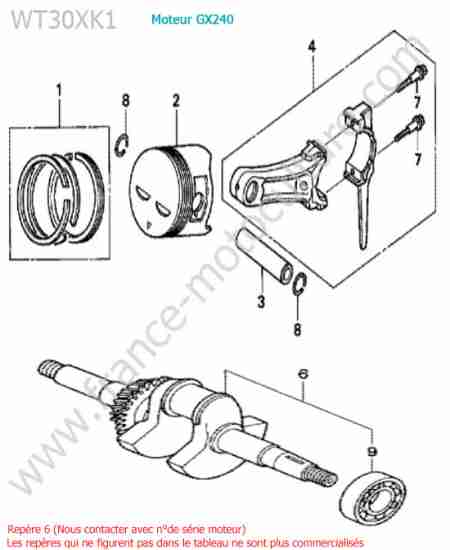 HONDA - WT30XK-1 : Vilebrequin / piston
