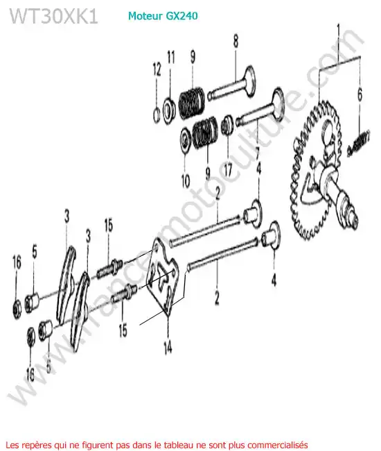 Arbre a cames HONDA WT30XK-1