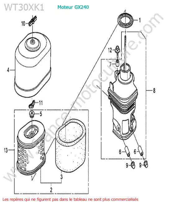 Filtre air HONDA WT30XK-1