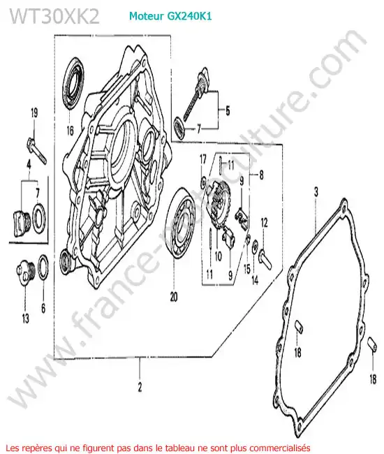 Carter moteur HONDA WT30XK-2