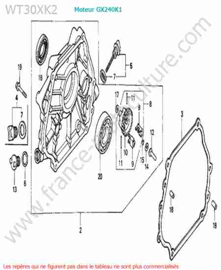 HONDA - WT30XK-2 : Carter moteur