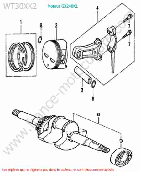 HONDA - WT30XK-2 : Vilebrequin / piston