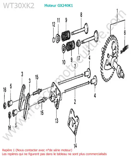 Arbre a cames HONDA WT30XK-2