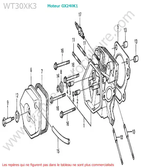 Culasse HONDA WT30XK-3