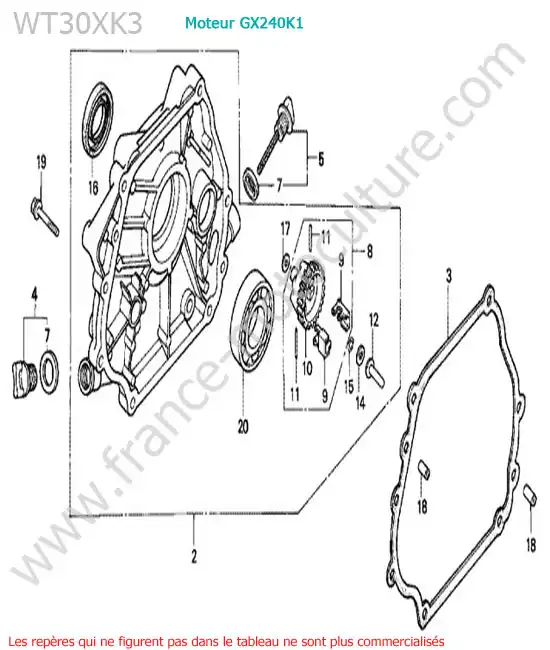 Carter moteur HONDA WT30XK-3