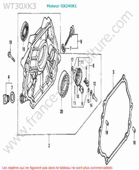 HONDA - WT30XK-3 : Carter moteur